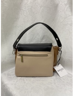 Bolso hombro tricolor amichi beige 2