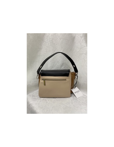 Bolso hombro tricolor amichi beige