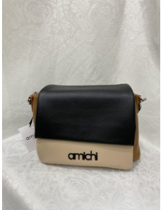 Bolso hombro tricolor amichi beige