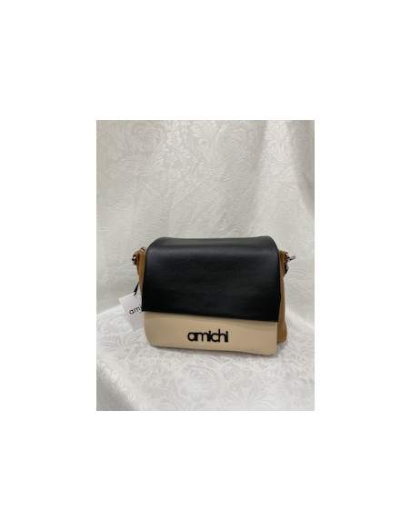Bolso hombro tricolor amichi beige