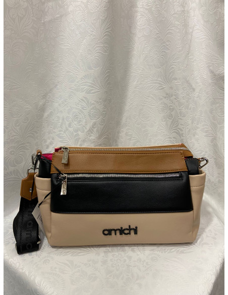 Bolso bandolera tricolor amichi