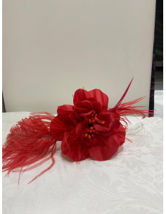 Tocado Flor roja 2