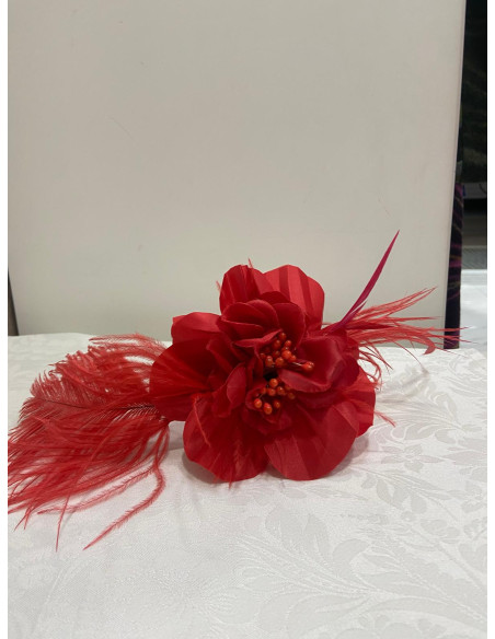 Tocado Flor roja