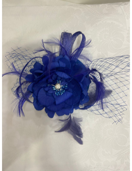 Tocado Flor Azul Diamante
