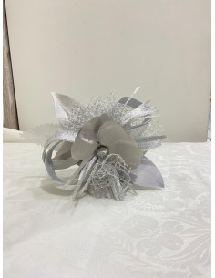 Tocado flor plata 2